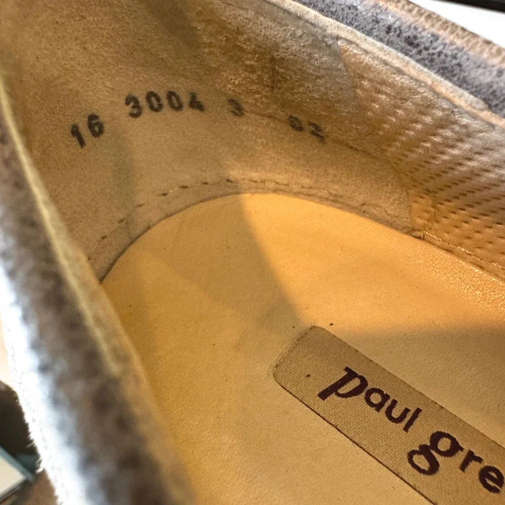 Paul Green Women 5.5 UK 3 Metallic Silver Leather Espadrille Loafer Cap Toe